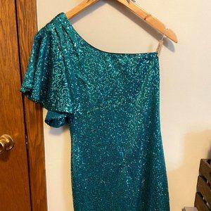 Sequin Teal Cocktail Dress